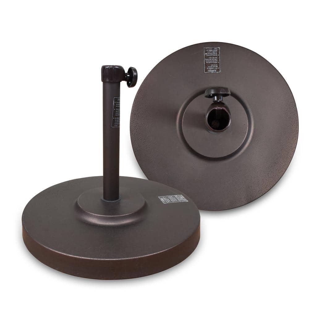 California Umbrella 50LBS Umbrella Base with Steel Cover with Concrete Bronze