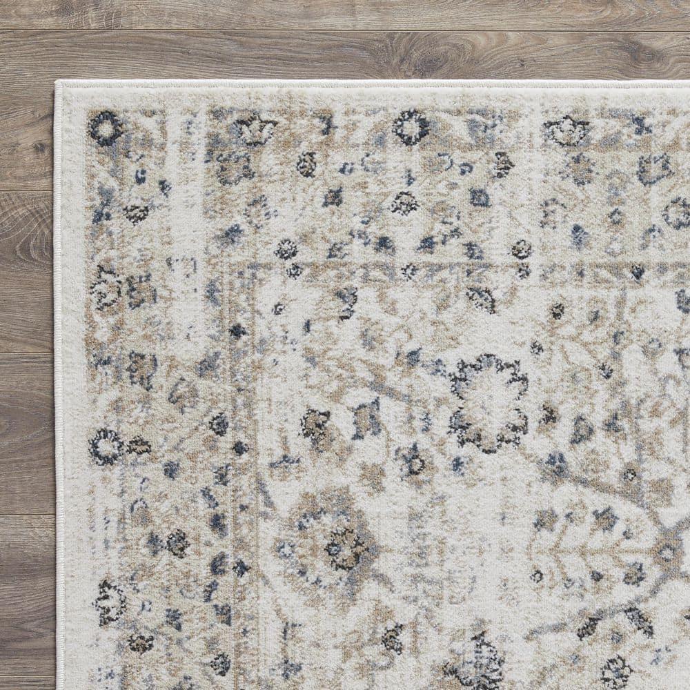 Kehleigh Oviel Cream 9 ft. 10 in. x 12 ft. 10 in. Oriental Polypropylene Indoor Area Rug