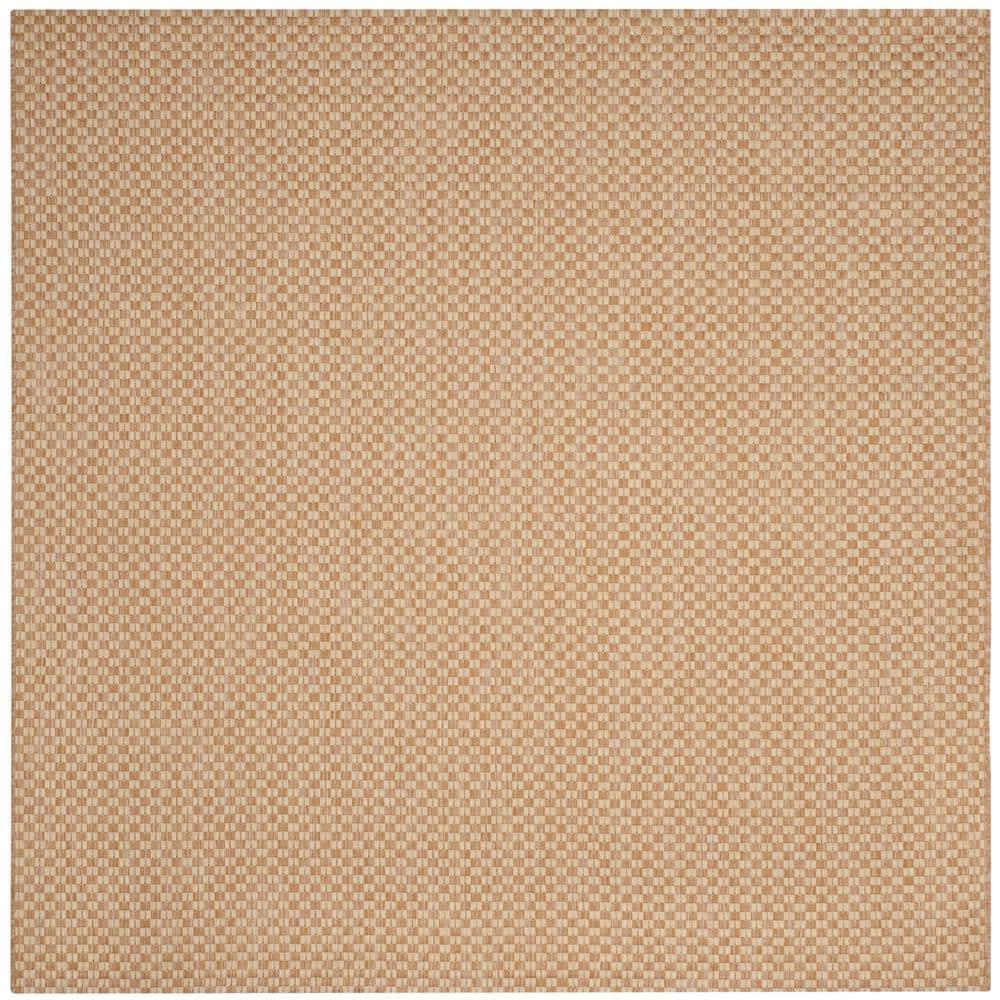 Courtyard CY8653 Power Loomed Indoor and Outdoor Area Rug - Natural/Cream - 6'7"x6'7" - Safavieh