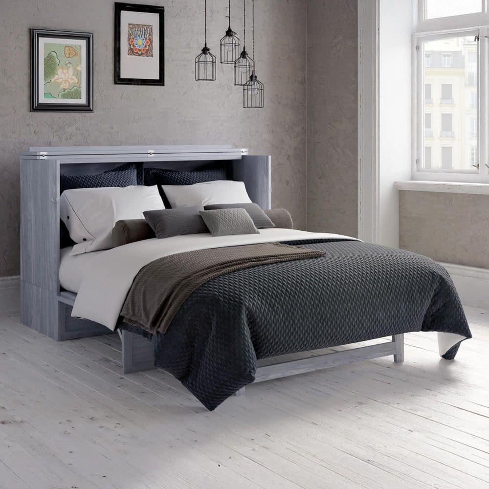 Deerfield Murphy Bed Chest Queen Driftwood with Charging Station