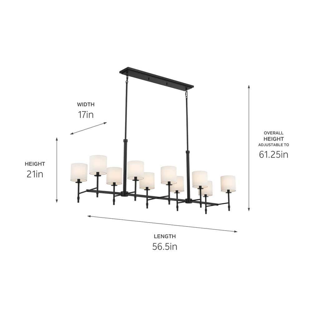 Kichler Lighting Ali 10 - Light Chandelier in  Black