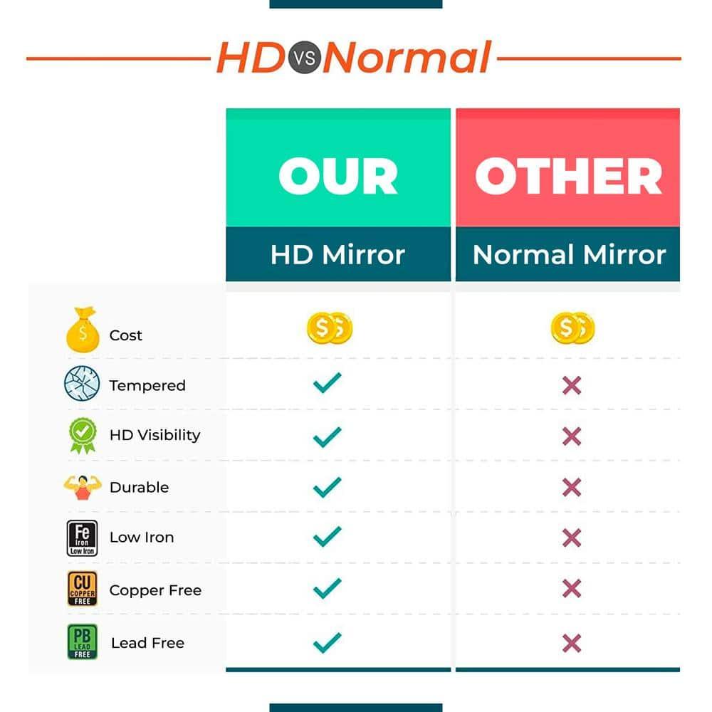 Fab Glass and Mirror HD Tempered Dance Studio Mirror 60x36 | Shatterproof Full-Length Wall-Mounted Mirrors for Home Gym, Workout, and Fitness Spaces