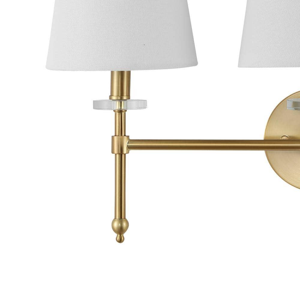 Olivia 23 in. 3-Light Brass Gold Modern Midcentury Iron LED Vanity Light
