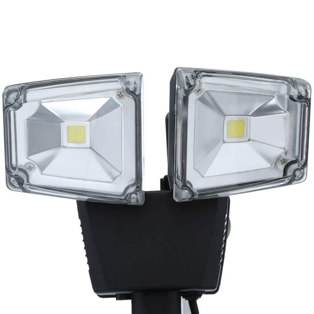 Nature Power 2 - Head LED Solar Powered Dusk to Dawn Outdoor Security Flood Light with Motion Sensor