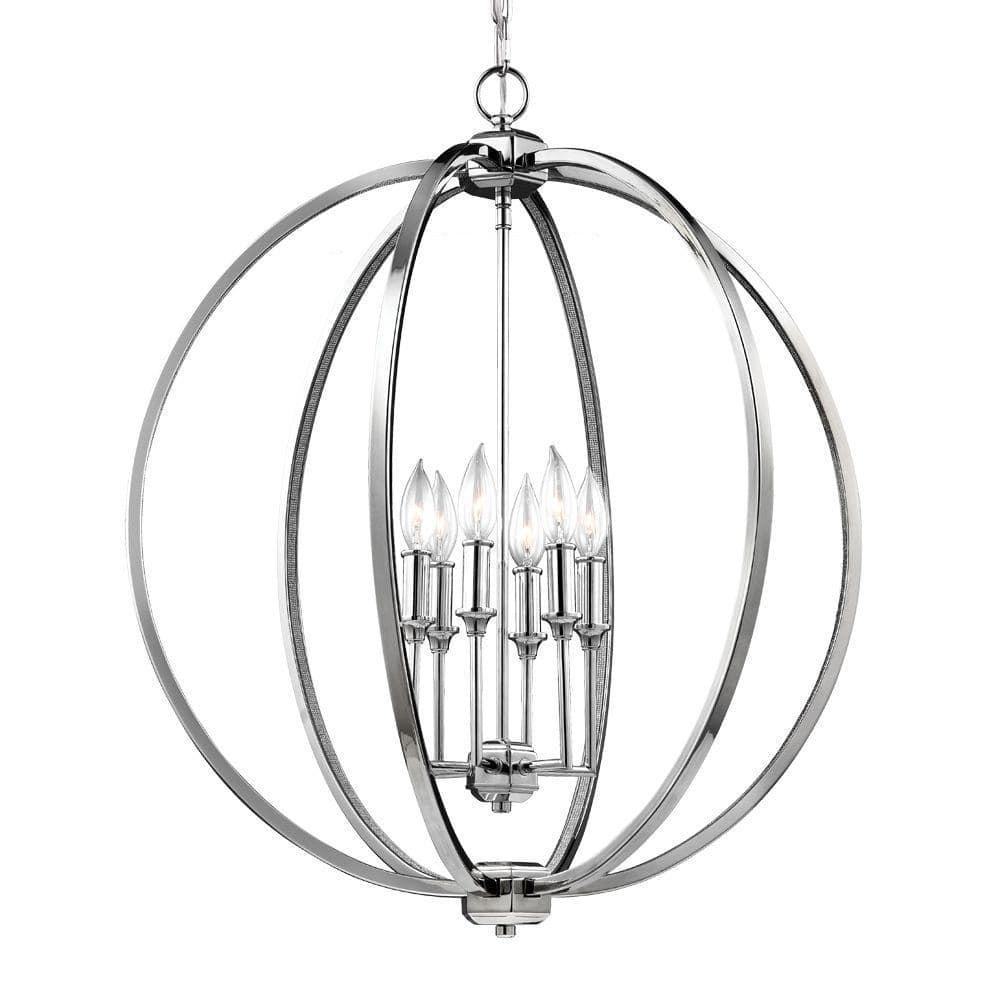 Corinne 6-Light Polished Nickel Hanging Pendant