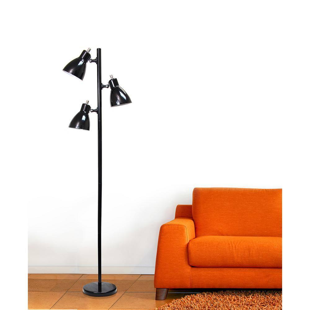 Simple Designs Metal 3-Light Tree Floor Lamp