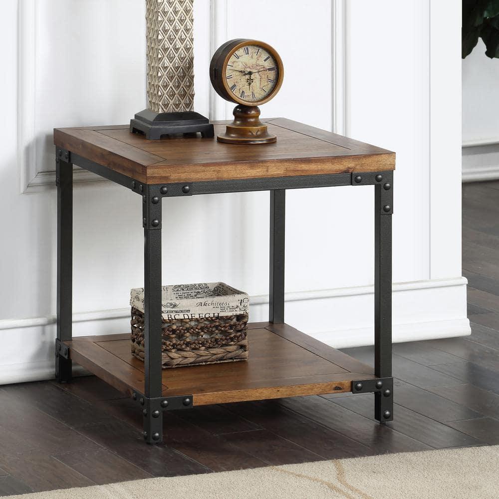 Steve Silver 23" Lantana End Table in Antique Brown Honey