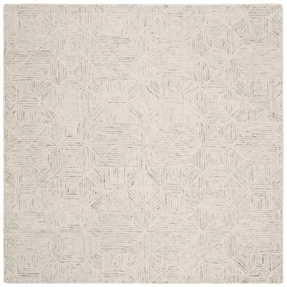 Abstract ABT763 Handmade Indoor Area Rug - Ivory/Light Blue - 4'x4' - Safavieh
