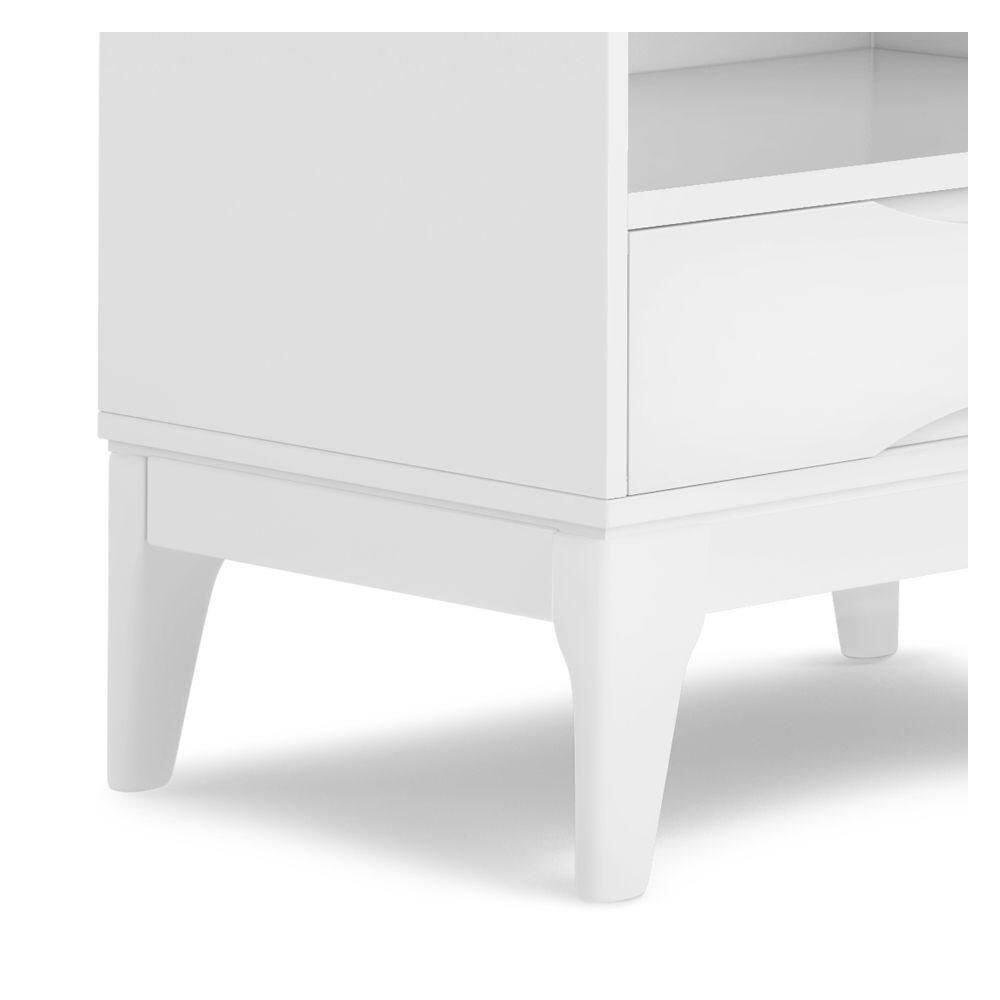 Simpli Home Harper 24"W Solid Hardwood 4 Shelf Mid-Century Modern Bookcase with Drawer and Adjustable Shelves