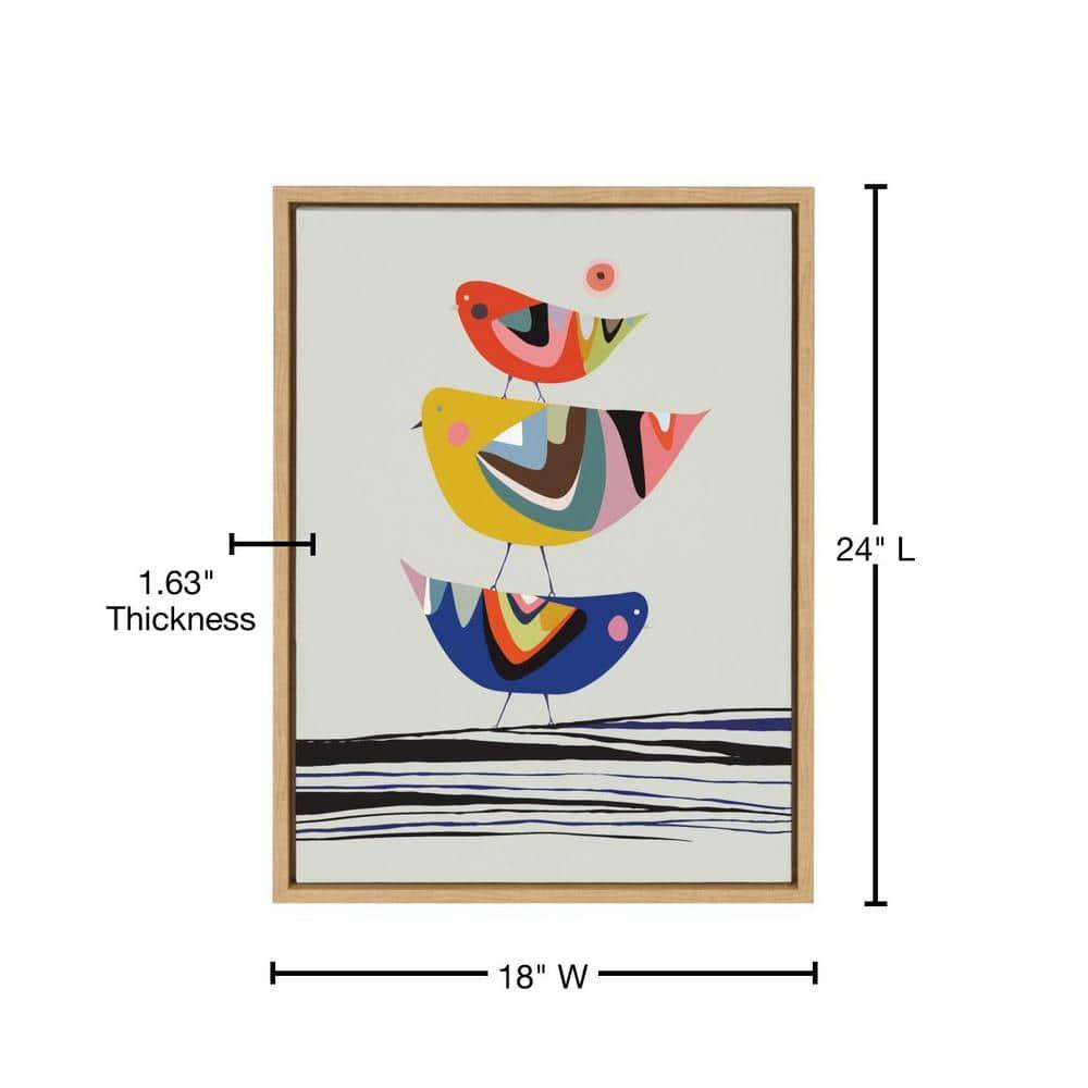 18" x 24" Sylvie The Family Tree By Rachel Lee Framed Wall Canvas Natural: Modern Decor, Animal Subject - Kate & Laurel All Things Decor