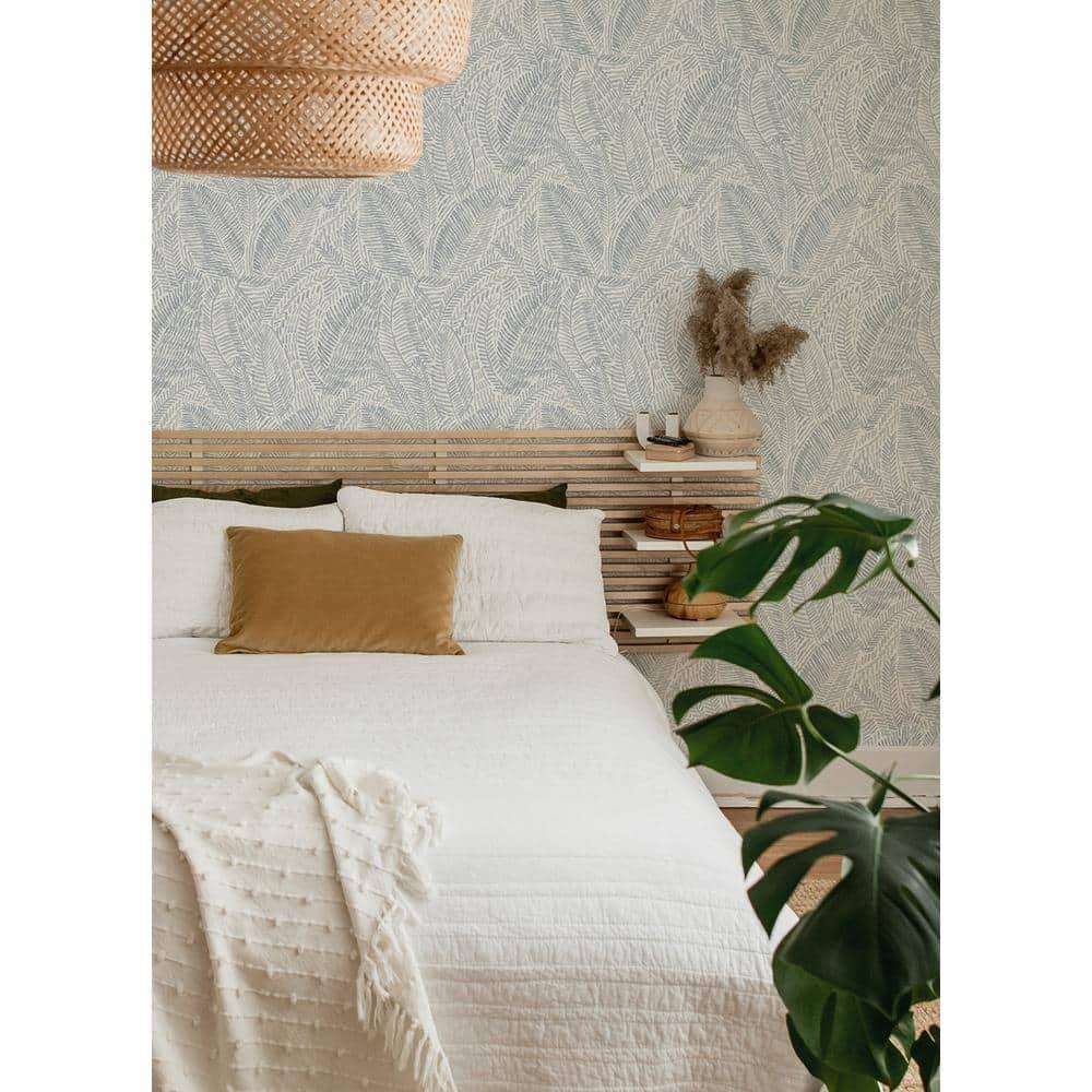 Fildia Light Blue Botanical Non-Pasted Wallpaper Roll