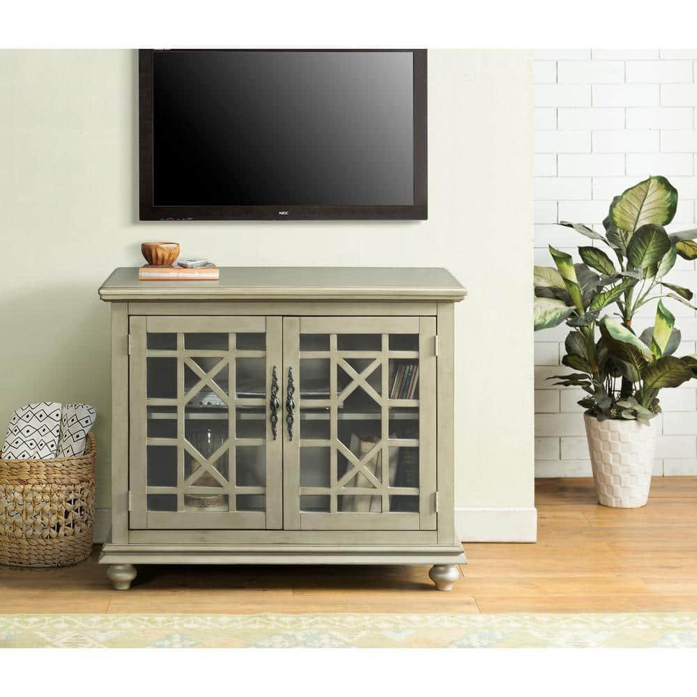 Martin Svensson Home Elegant Small Spaces TV Stand, Antique Silver