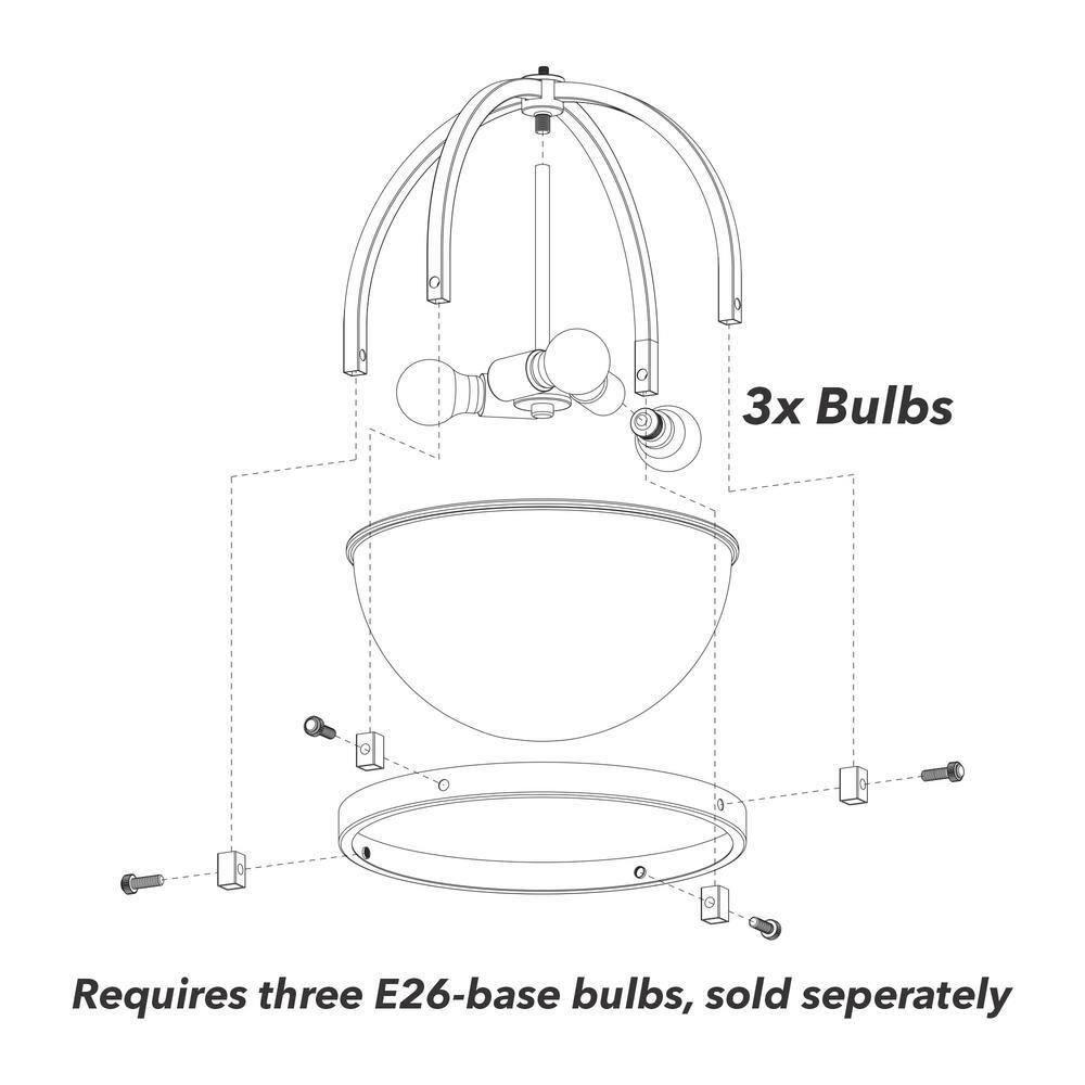 Wedgefield 3 Light Globe Pendant