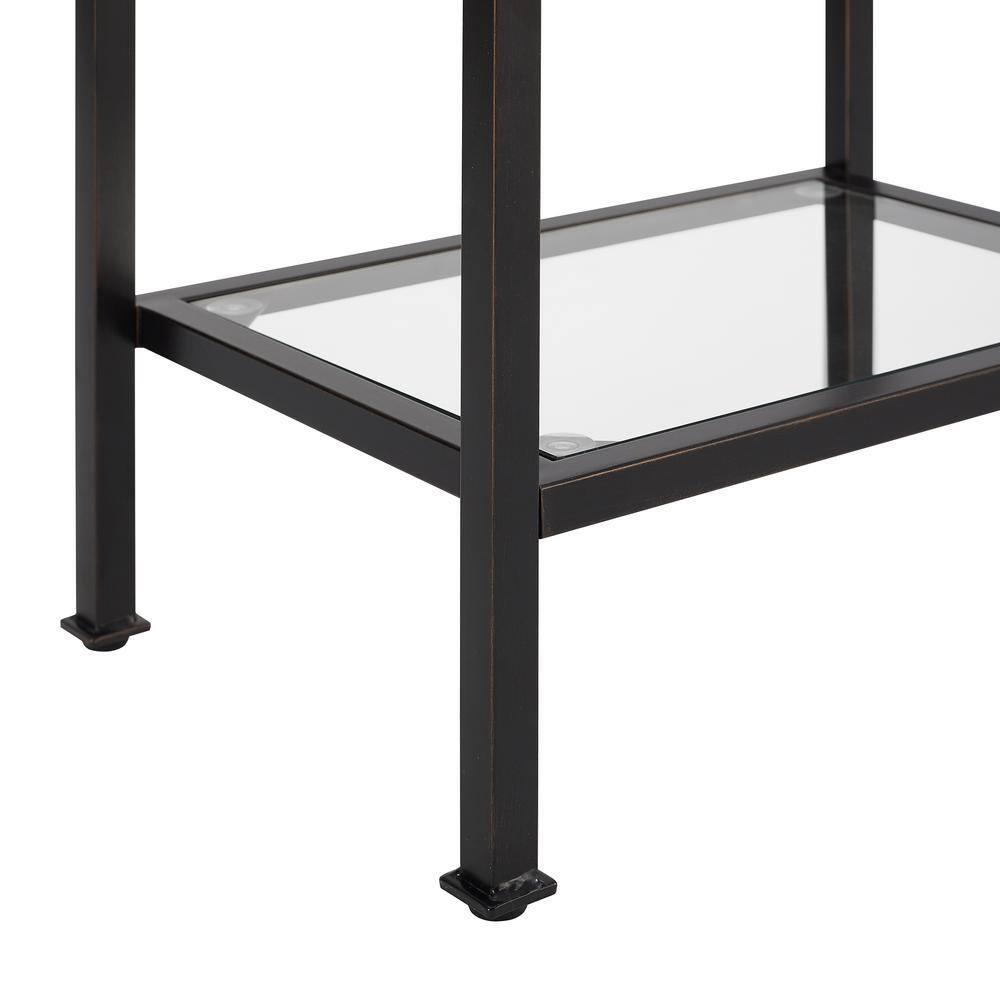 73" Aimee Narrow Etagere Oil Rubbed Bronze - Crosley: Tempered Glass, 4-Tier Storage, Steel Frame