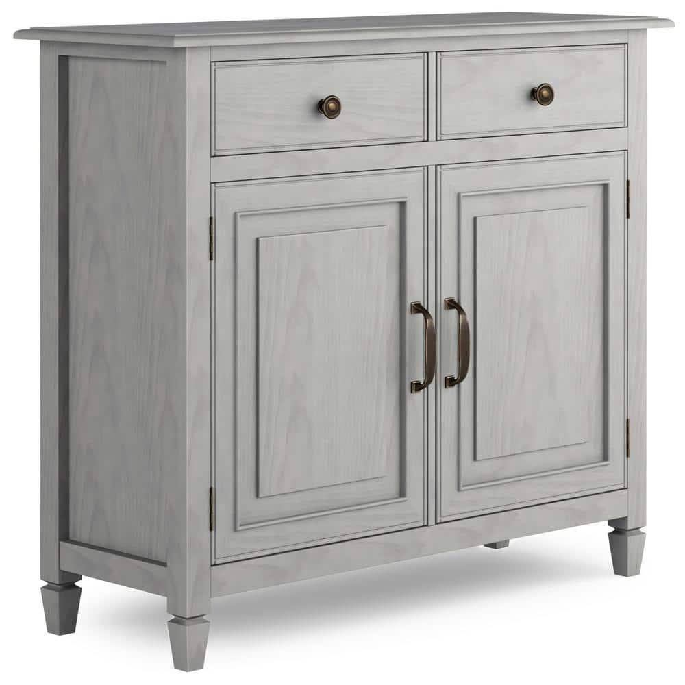 Simpli Home Connaught 40"W Solid Wood 2-Shelf Entryway Storage Cabinet with 2 Storage Drawers