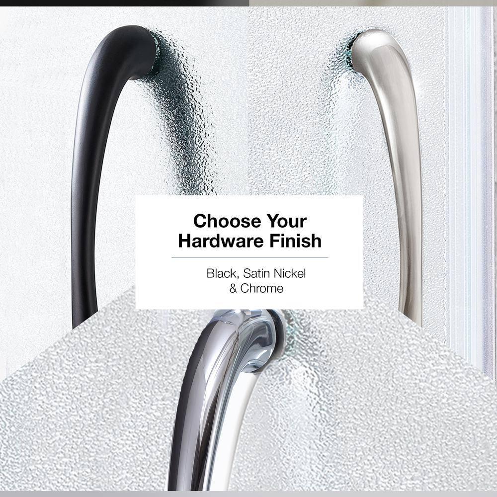 Ove Decors 15SKA-BREF34-SATAC OVE Decors Breeze 35 in. Round Shower Kit w/ Frosted, Base, Wall