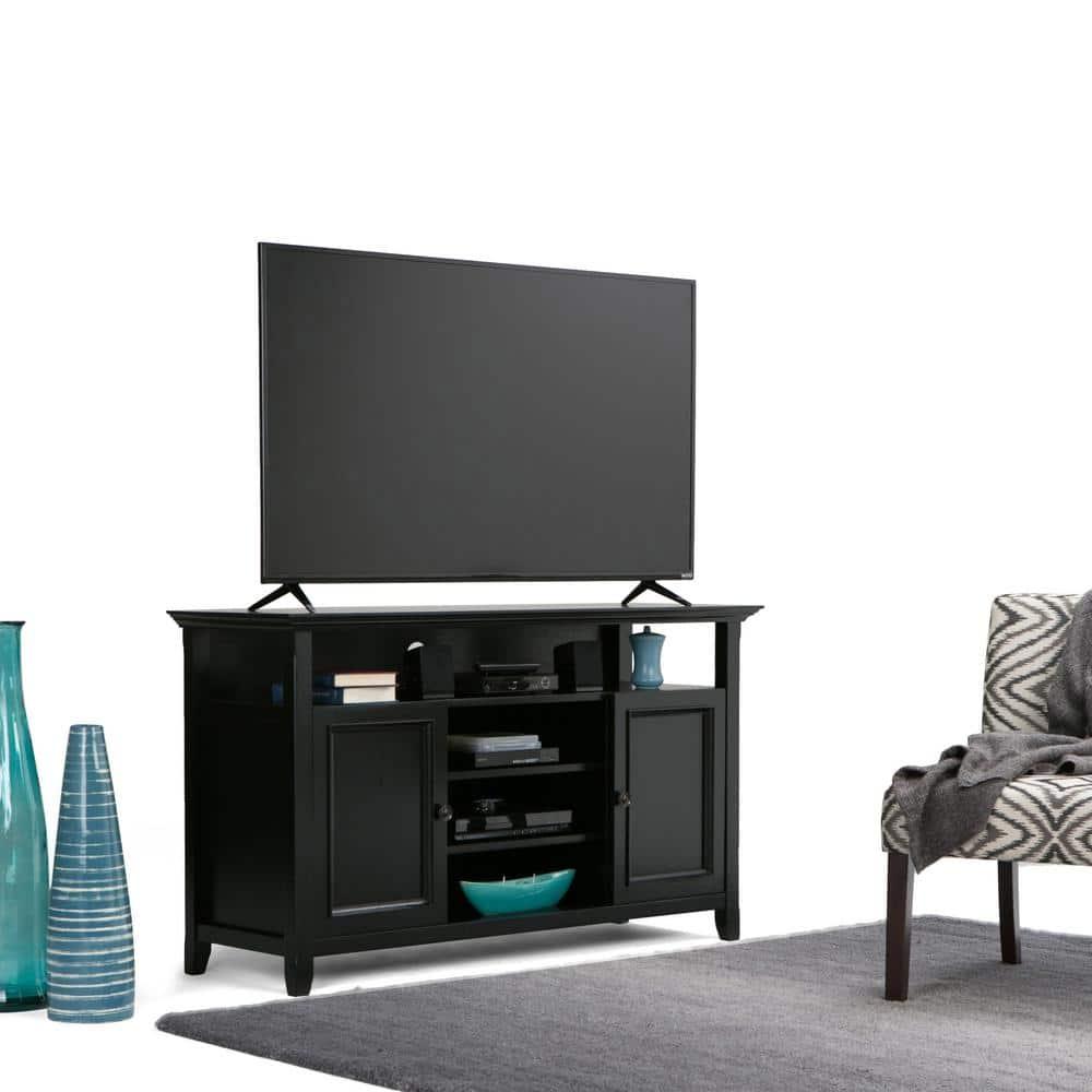 Simpli Home Amherst 54" TV Stand in Black