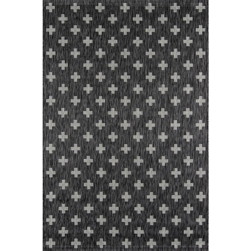 Umbria Striped Charcoal Indoor / Outdoor Area Rug