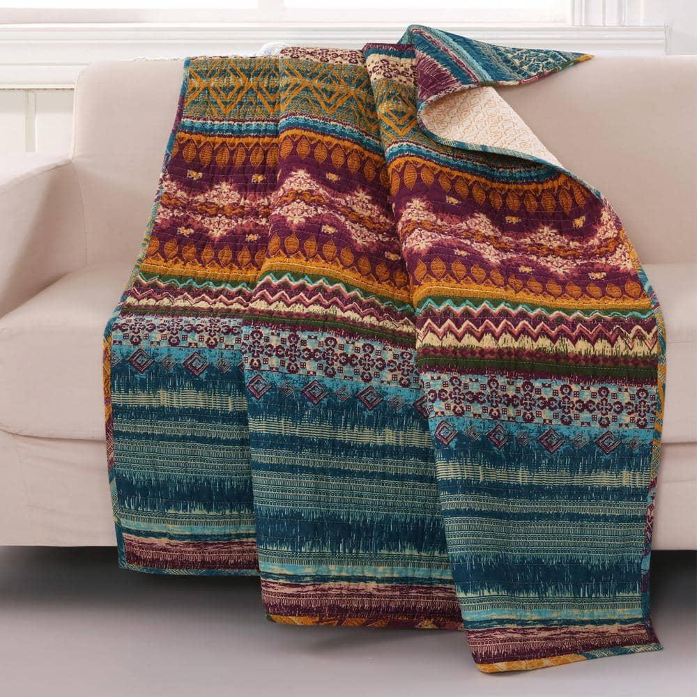 Southwest 100% Cotton Reversible Quilted Throw
