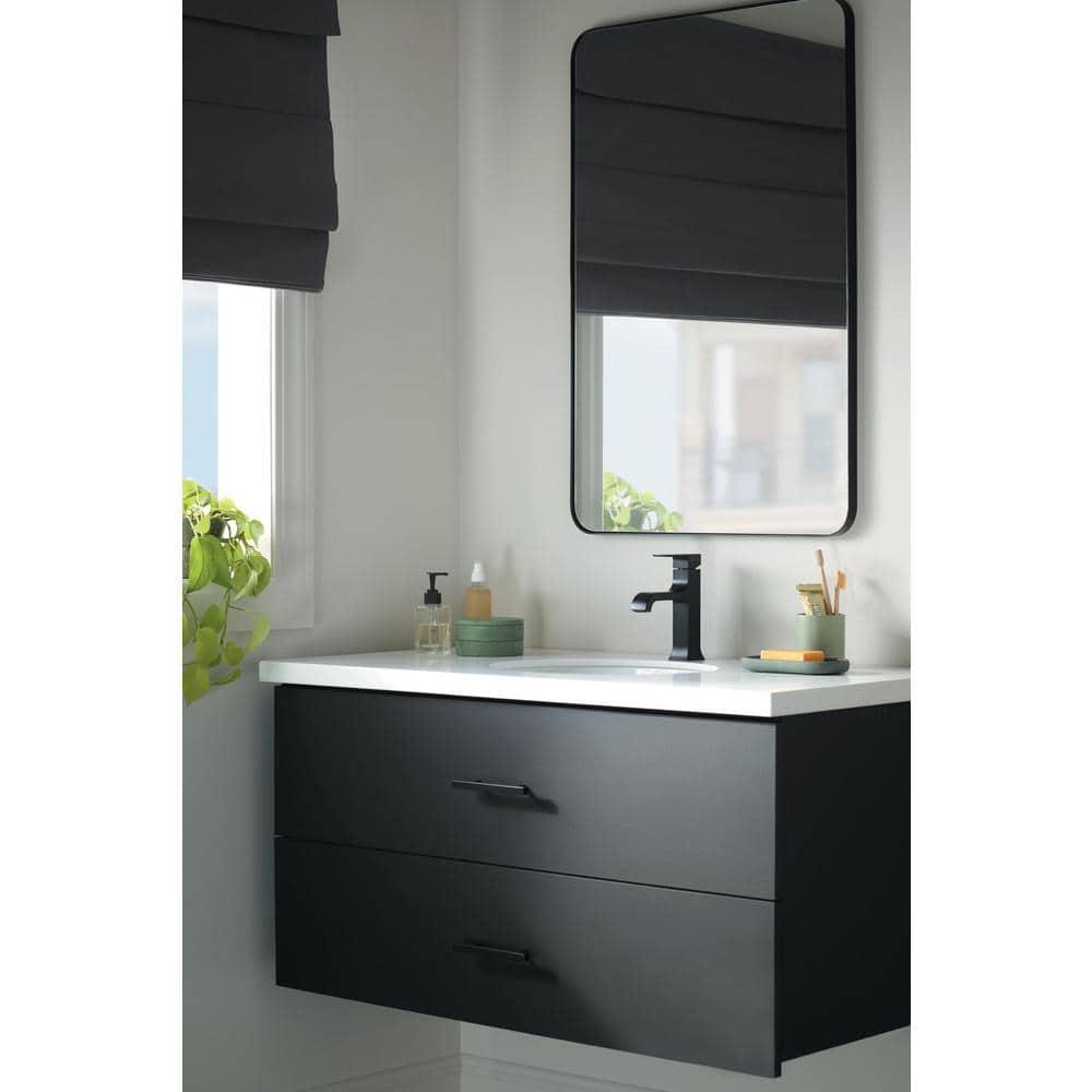 Velum Single Hole Curved Bathroom Faucet with Drain Assembly, Single Handle Bathroom Sink Faucet
