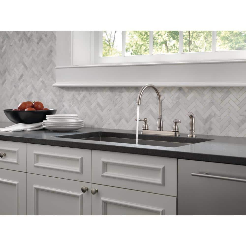 Windemere Two-Handle Kitchen Sink Faucet with Side Sprayer, 3-Hole Kitchen Faucet