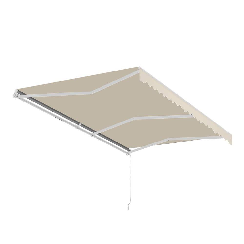 Motorized Retractable White Frame Patio Awning