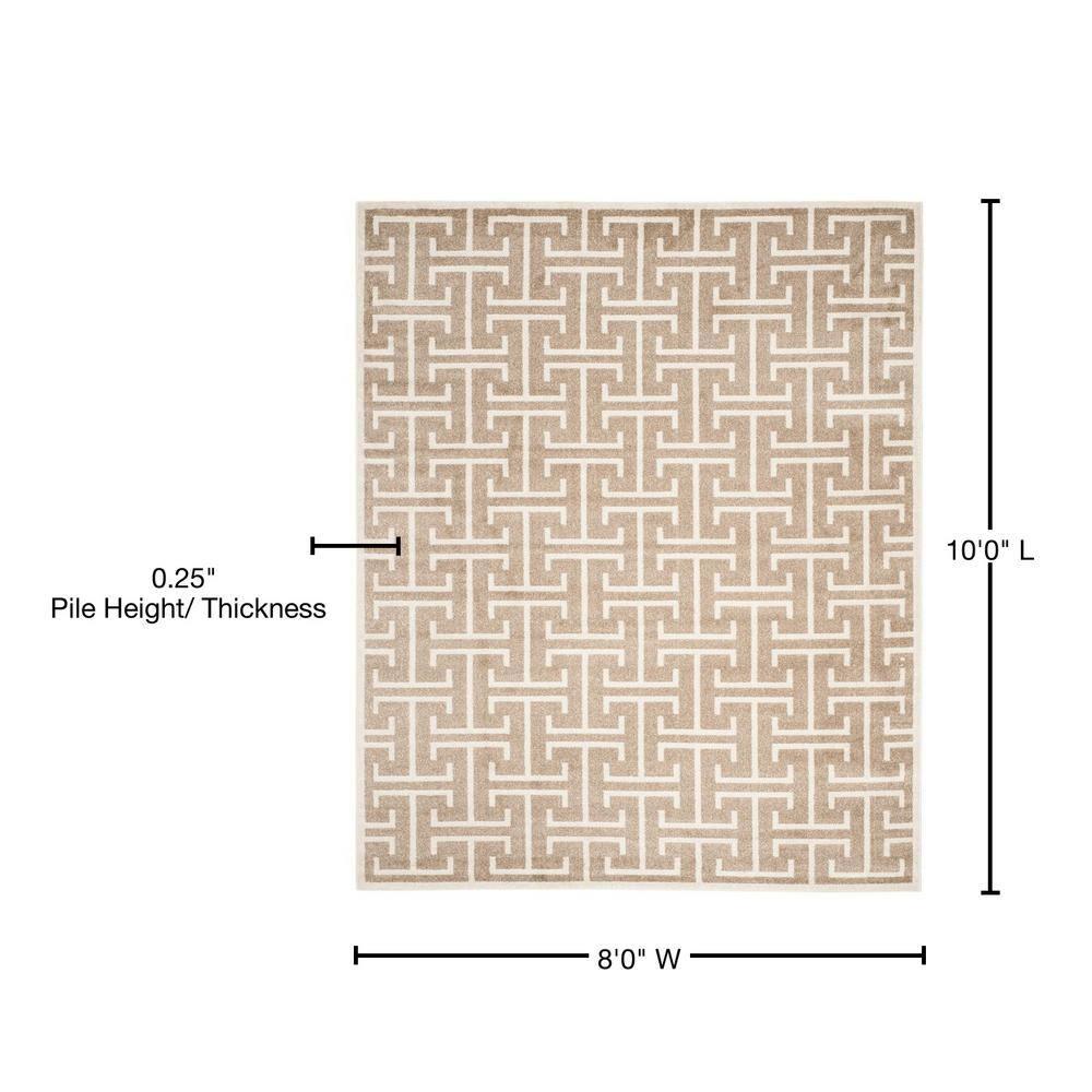 Amherst AMT404 Power Loomed Area Rug - Wheat/Beige - 8'x10' - Safavieh.