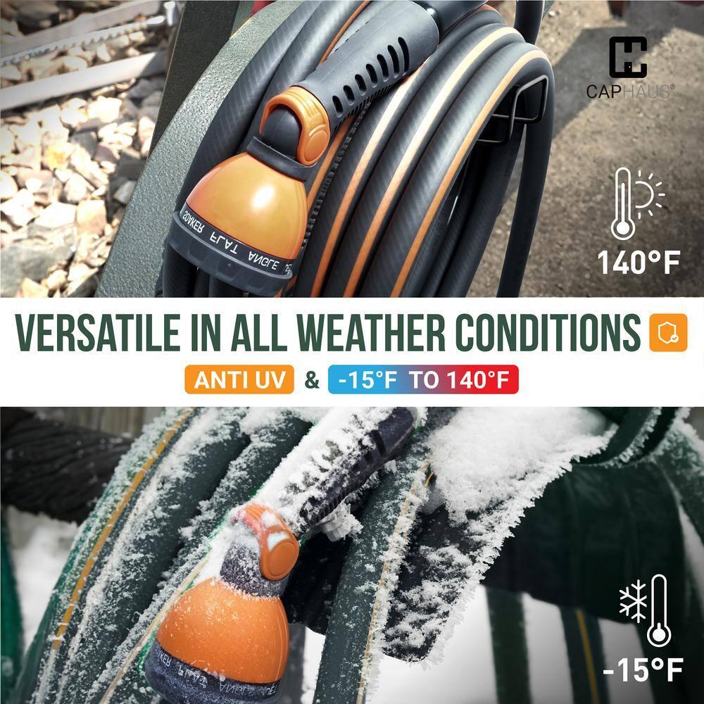 100 ft Gray and Orange PVC Garden Hose with Brass Fittings