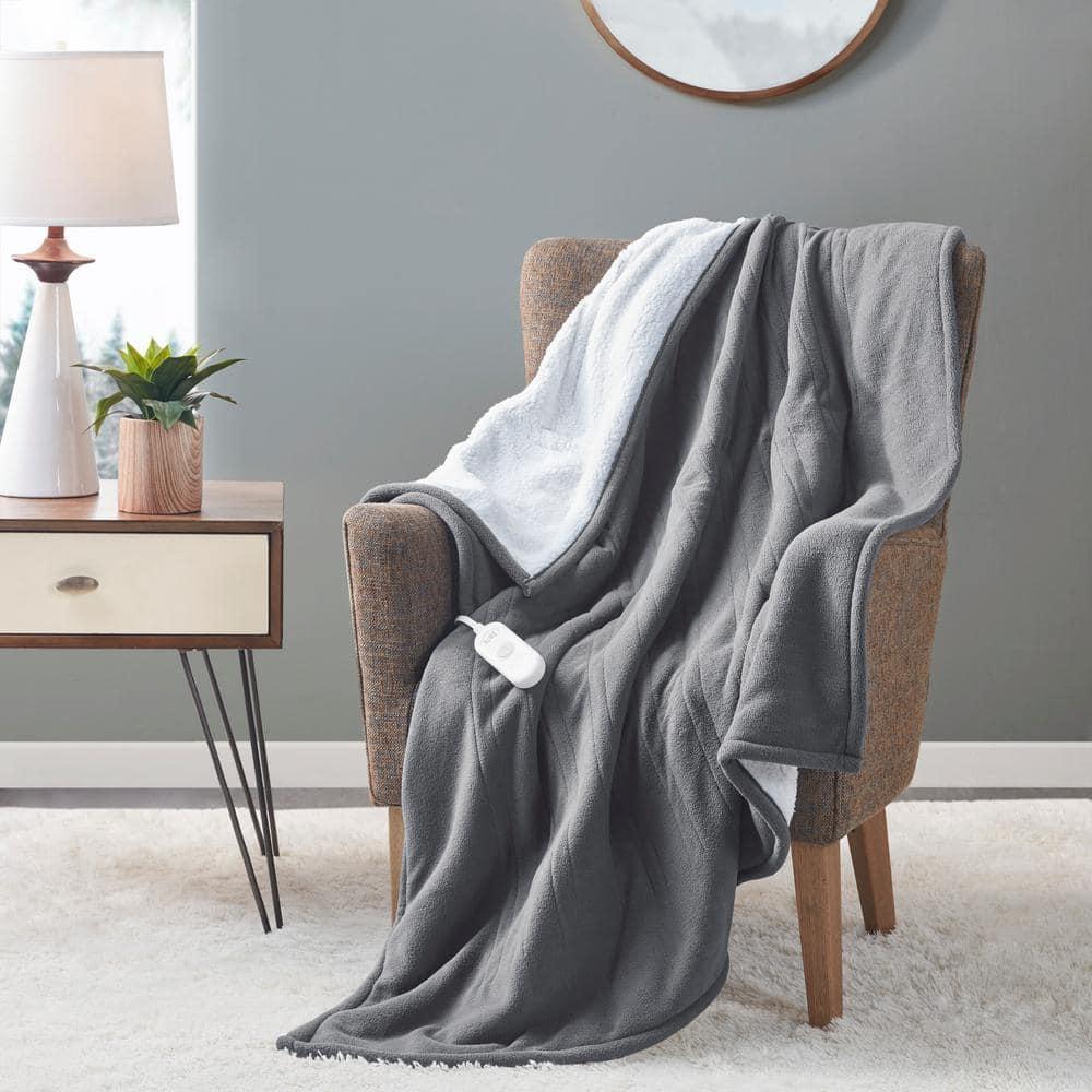 Serta Serta Fleece to Sherpa Heated Throw