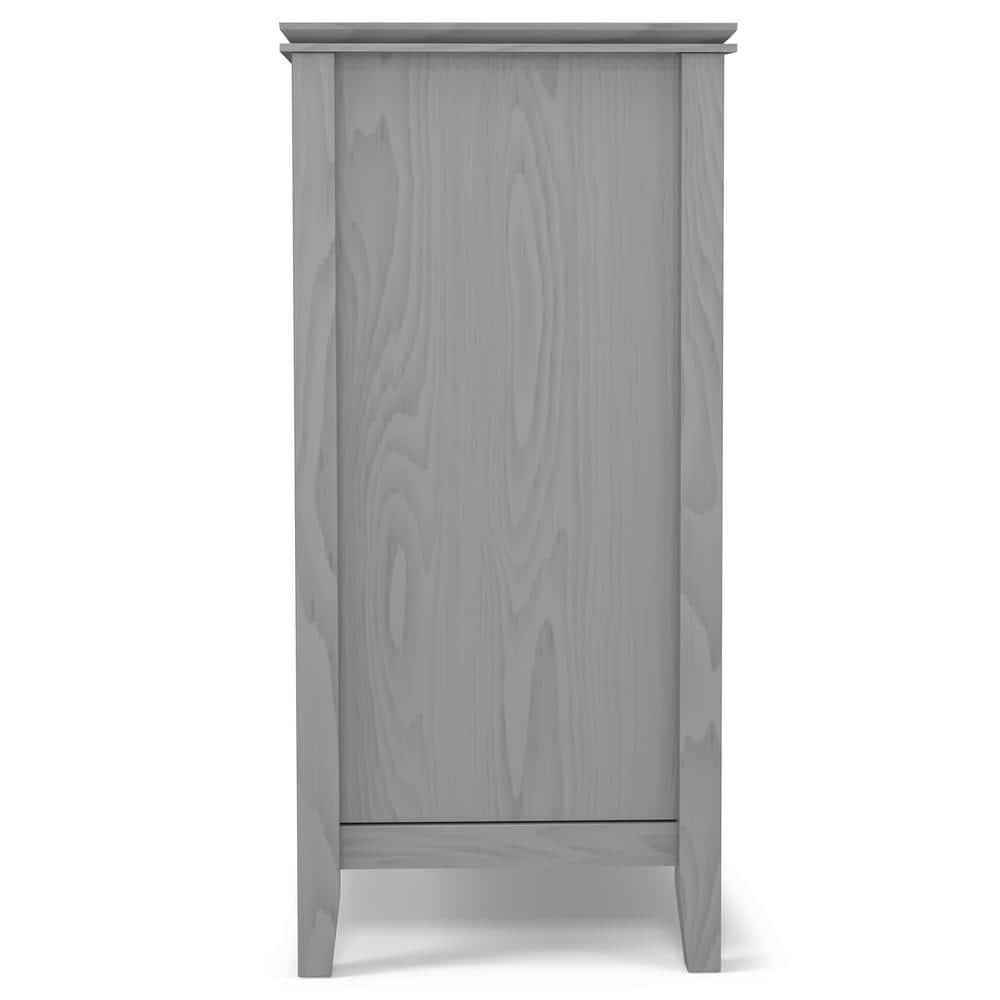 Simpli Home Artisan Solid Wood TV Media Stand in Fog Gray