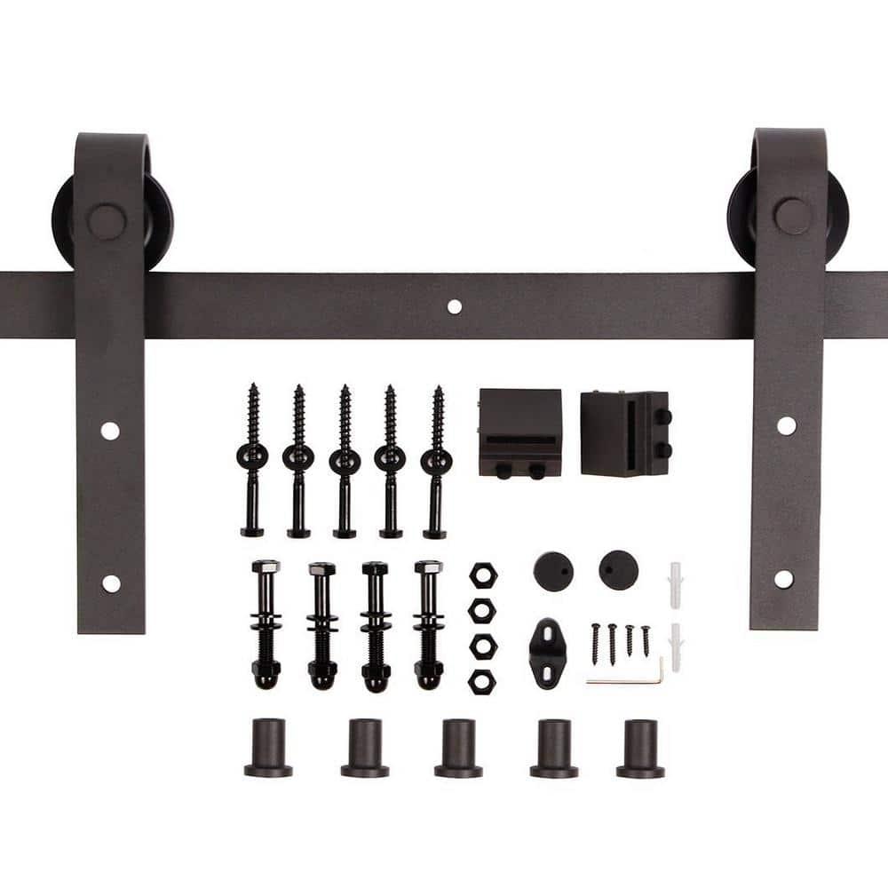 IsLife 84'' Solid Wood Paneled Matte with Installation Hardware Kit Barn Door