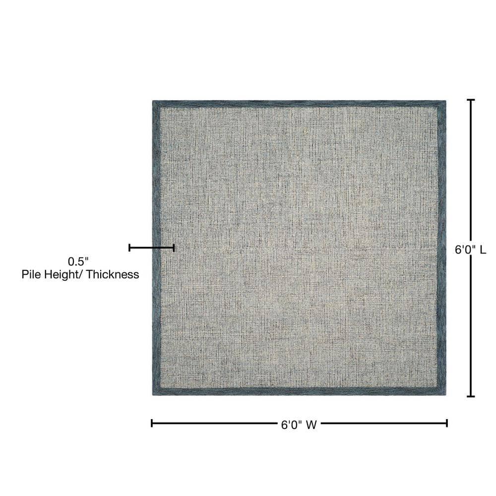 Abstract ABT220 Handmade Indoor Area Rug - Navy/Ivory - 6'x6' - Safavieh