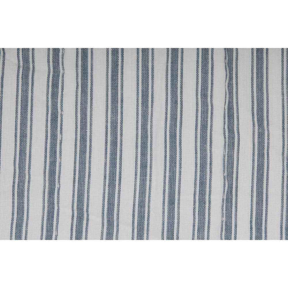 VHC Brands Sawyer Mill Ticking Stripe Cotton Quilt Coverlet, Blue, Twin