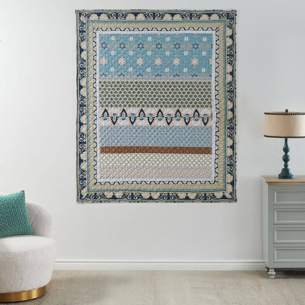 Greenland Home Fashions Thalia Embellished Reversible Quilted Cotton Throw