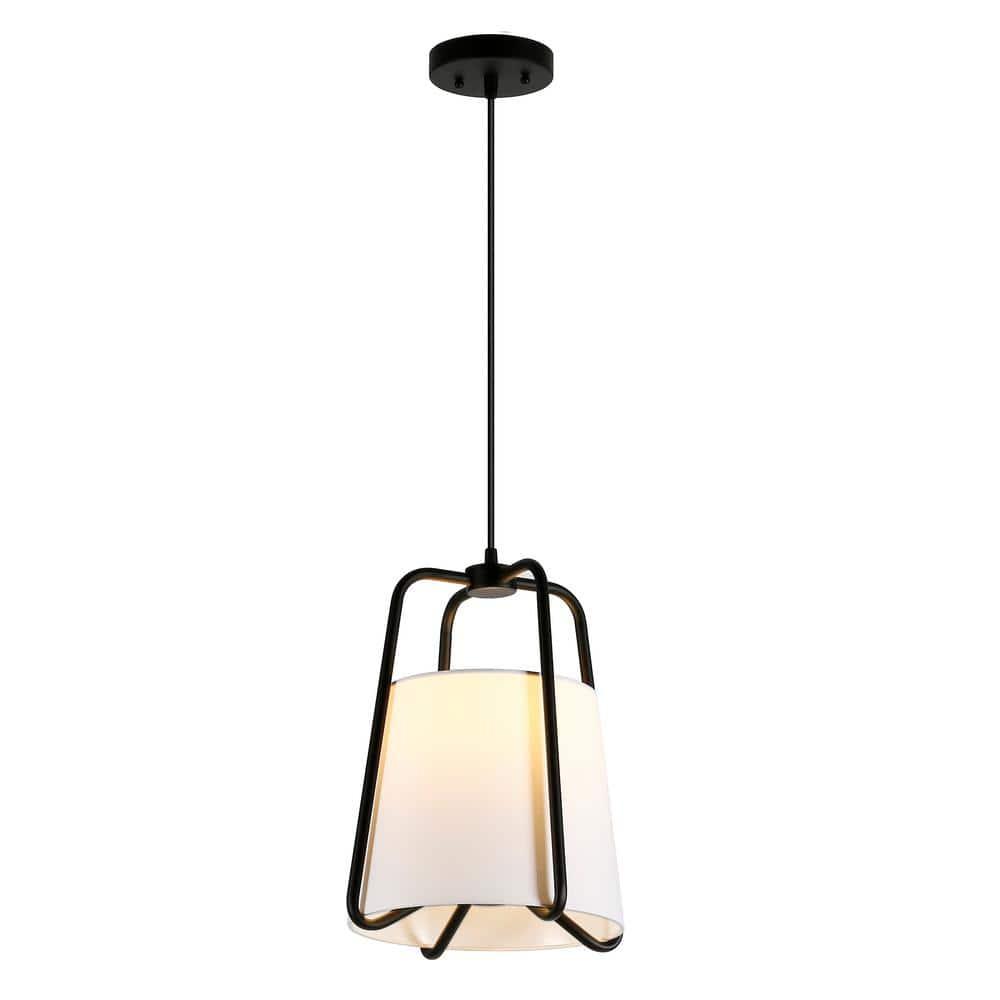 Evelyn&Zoe 11" Blackened Bronze Metal/Fabric Pendant