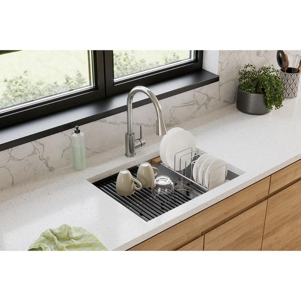 Crosstown 26" L x 19" W Undermount Kitchen Sink with Sink Grid