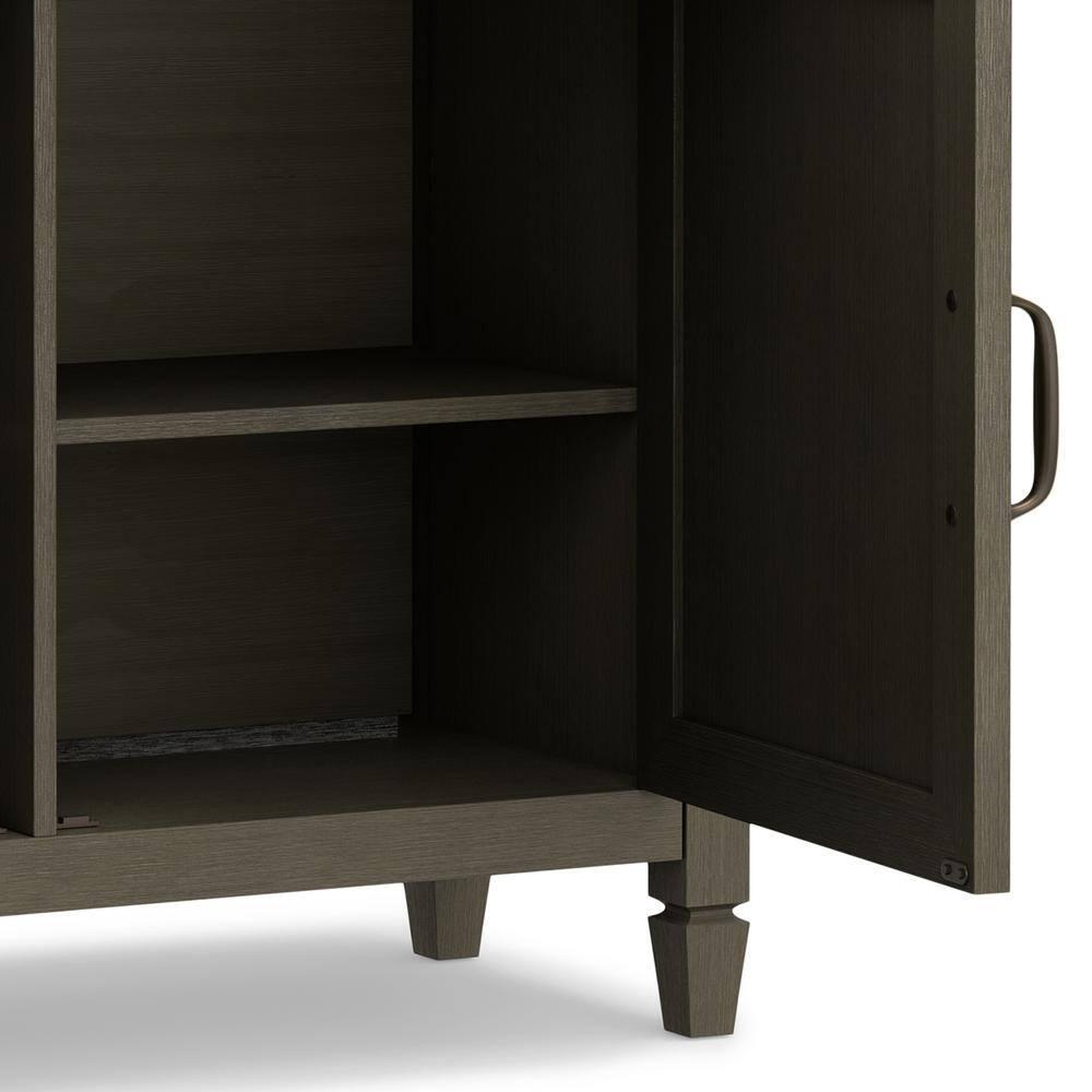 Simpli Home Connaught 40"W Solid Wood 2-Shelf Entryway Storage Cabinet with 2 Storage Drawers