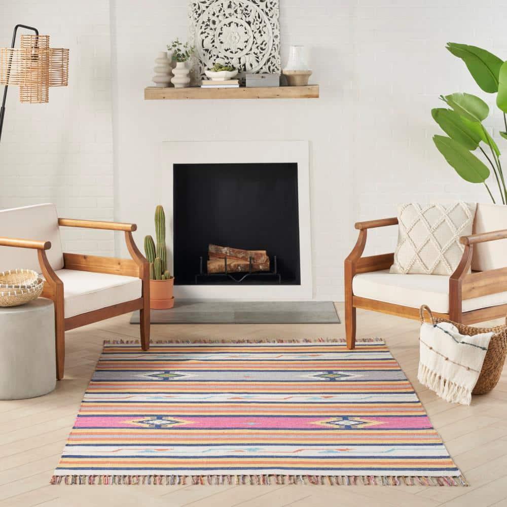 Nourison Baja Tribal Ivory 5' x 7' Area Rug, (5x7)