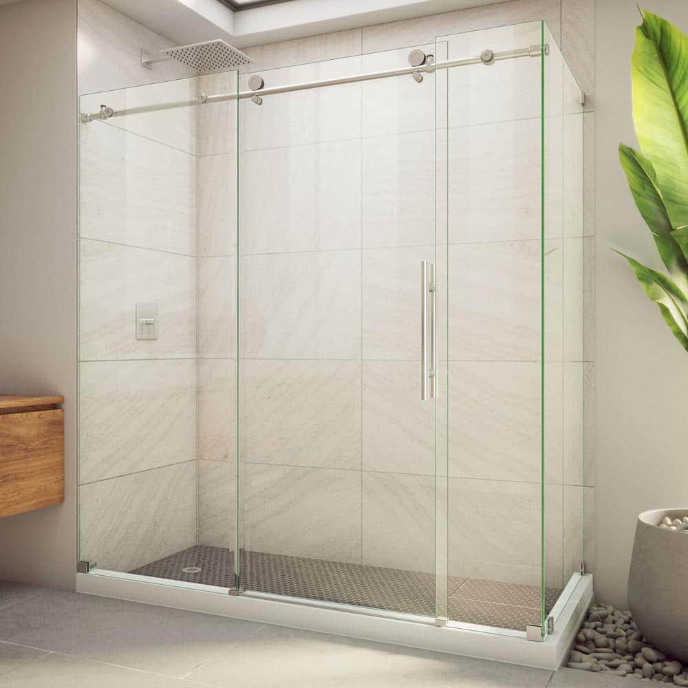 DreamLine 72.38" W x 34.5" D x 76" H Frameless Rectangle Sliding Shower Enclosure SE6172F340VDX07