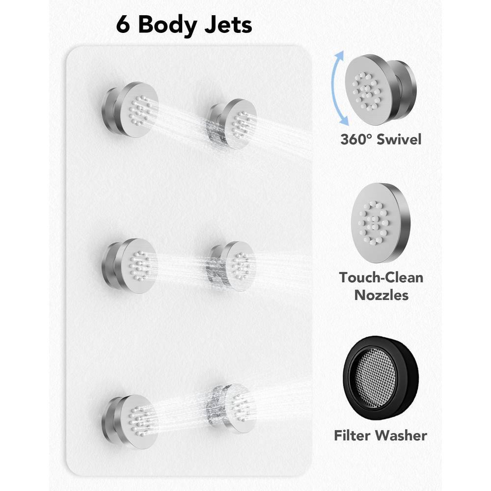 Thermostatic Shower System 12" Rain Shower Head withHandheld Spray,Shower Faucet Set with Valve Trim Kit