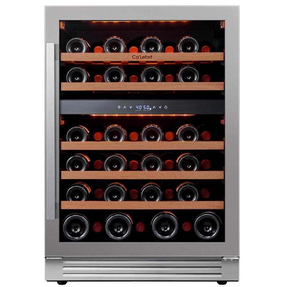 Ca'Lefort 15 Inch Beverage Refrigerator - 80 Can Small Beverage Fridge, Drink Fridge Glass Door 3 LED 34°F -54°F Beverage Cooler Built-in or Freestanding, Perfect for Home/Kitchen(3.0 cu.ft)