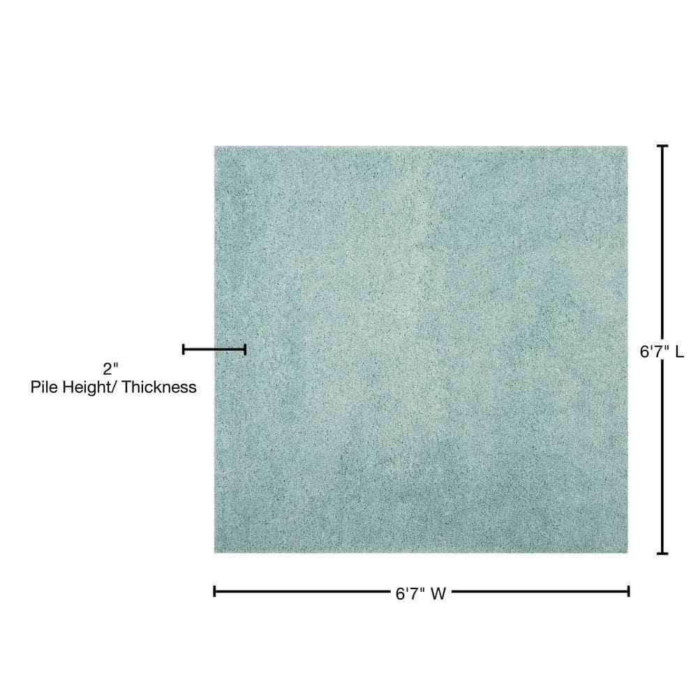 Laguna Shag SGL303 Power Loomed Indoor Area Rug - Light Blue - 6'7"x6'7" - Safavieh.