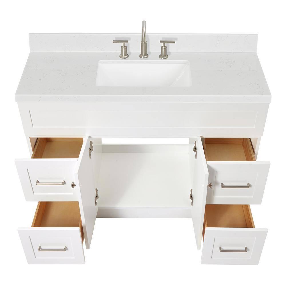Ariel F048scqrvo Hamlet 48" Free Standing Single Basin Vanity Set - White