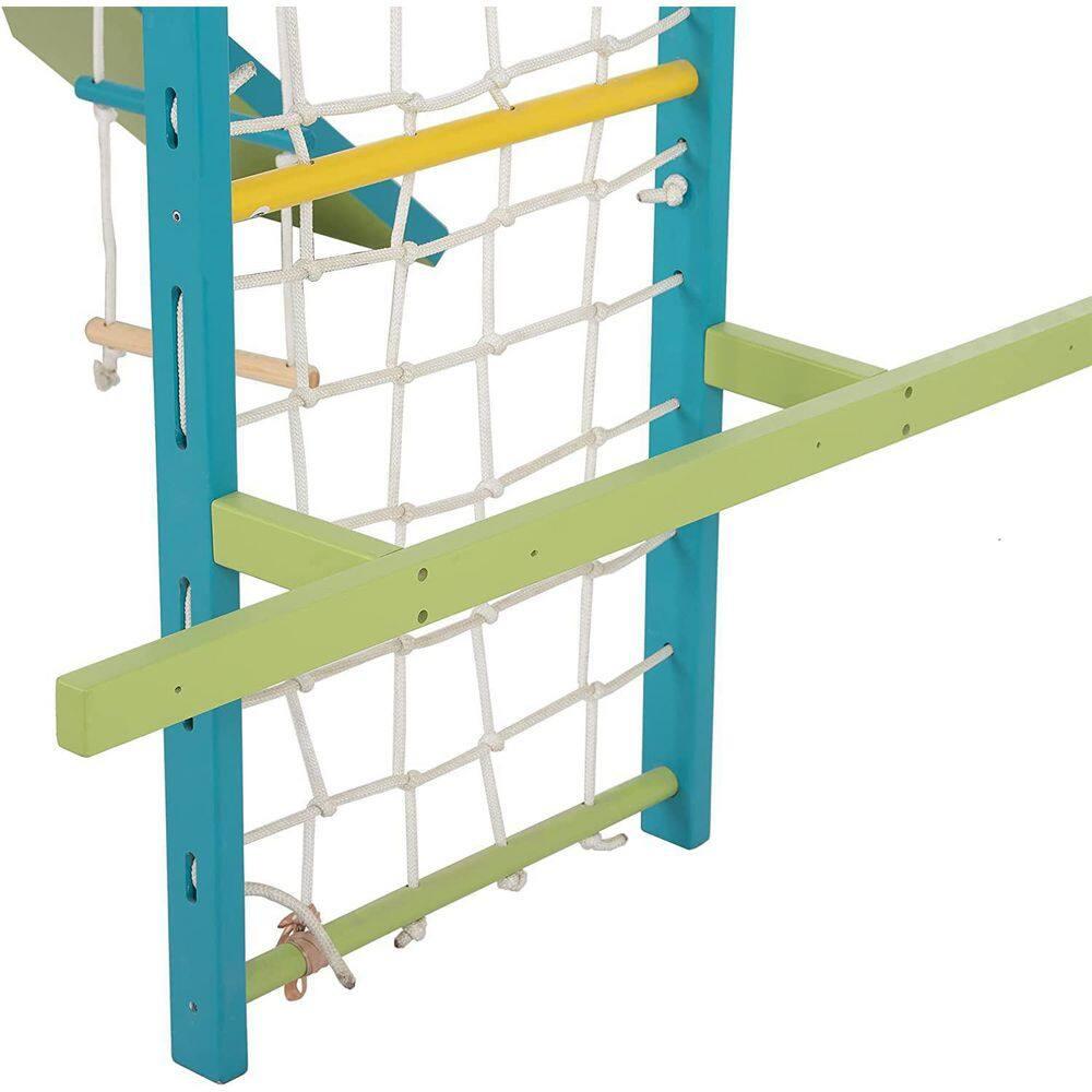 Avenlur Grove - Wood indoor 8-in-1 Wall Jungle Gym, Color
