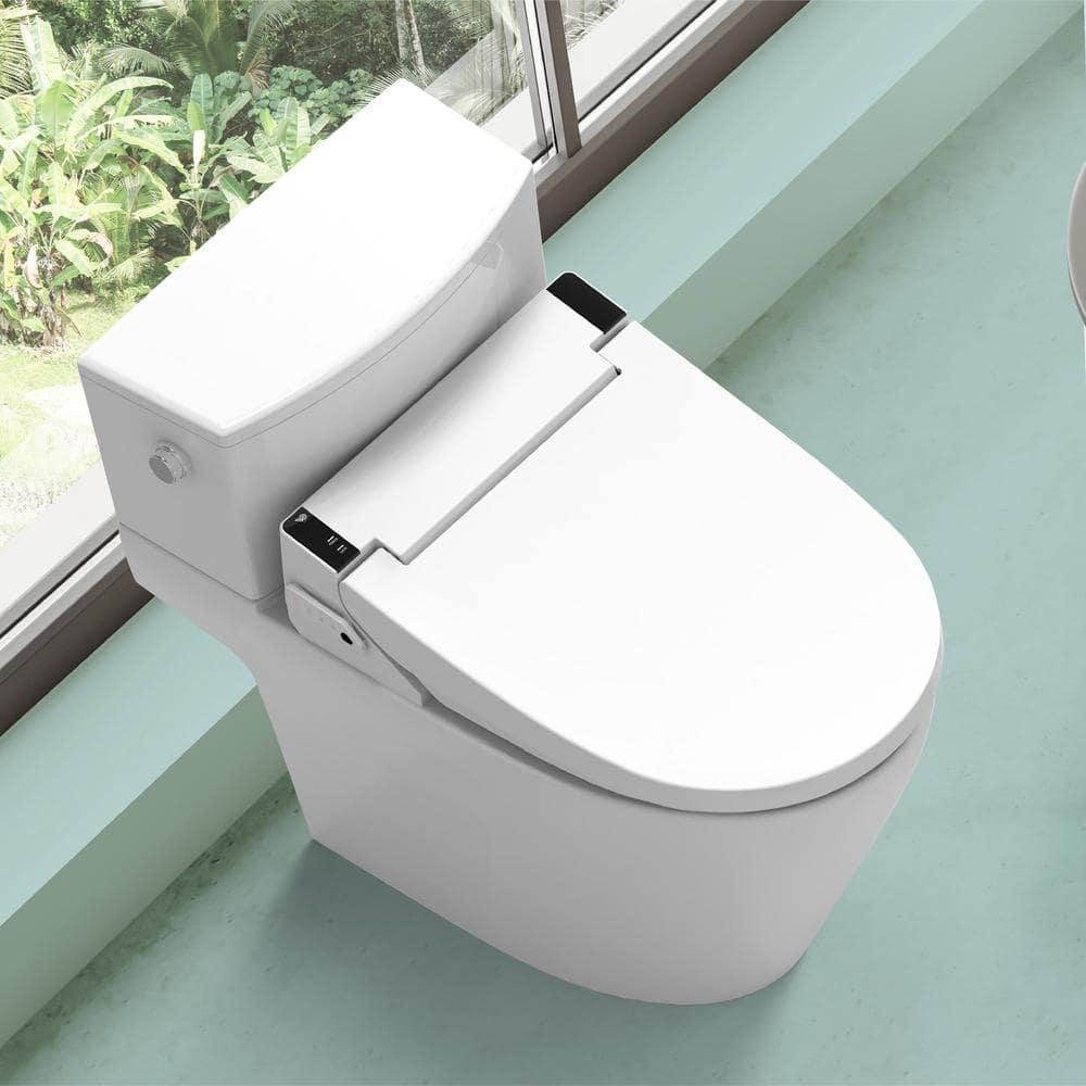 VOVO STYLEMENT VB 6000SE Electronic Smart Bidet Toilet Seat Heated Seat Warm Dry and Water LED Nightlight One piece Toilet Bidet Seat Elongated White