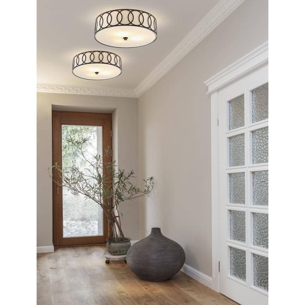 Aubrey 3-Light 15.5" Metal LED Flush Mount, Oil Rubbed Bronze