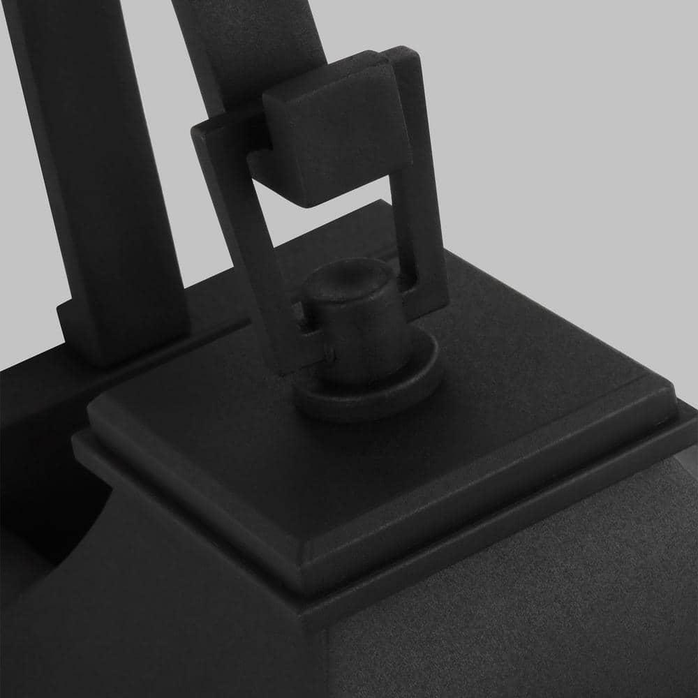 Warren Textured Black Dimmable Lantern Sconce with Clear Panels