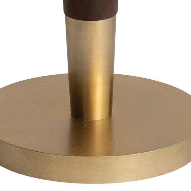 Bloomingville Acacia Wood and Metal Martini Table with Marble Top, Walnut and Brass