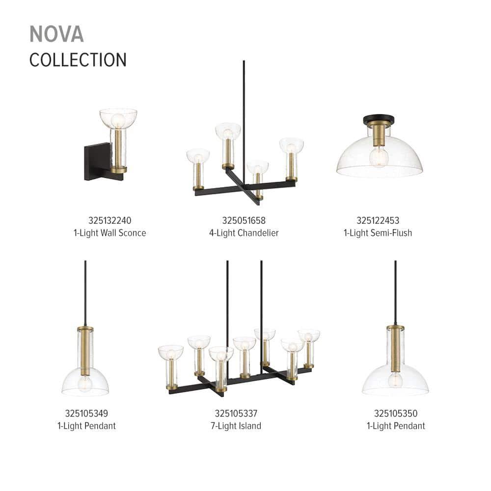 Designers Fountain Nova 14 inch 1-Light Matte Black Modern Pendant Light, D283M-14P-MB
