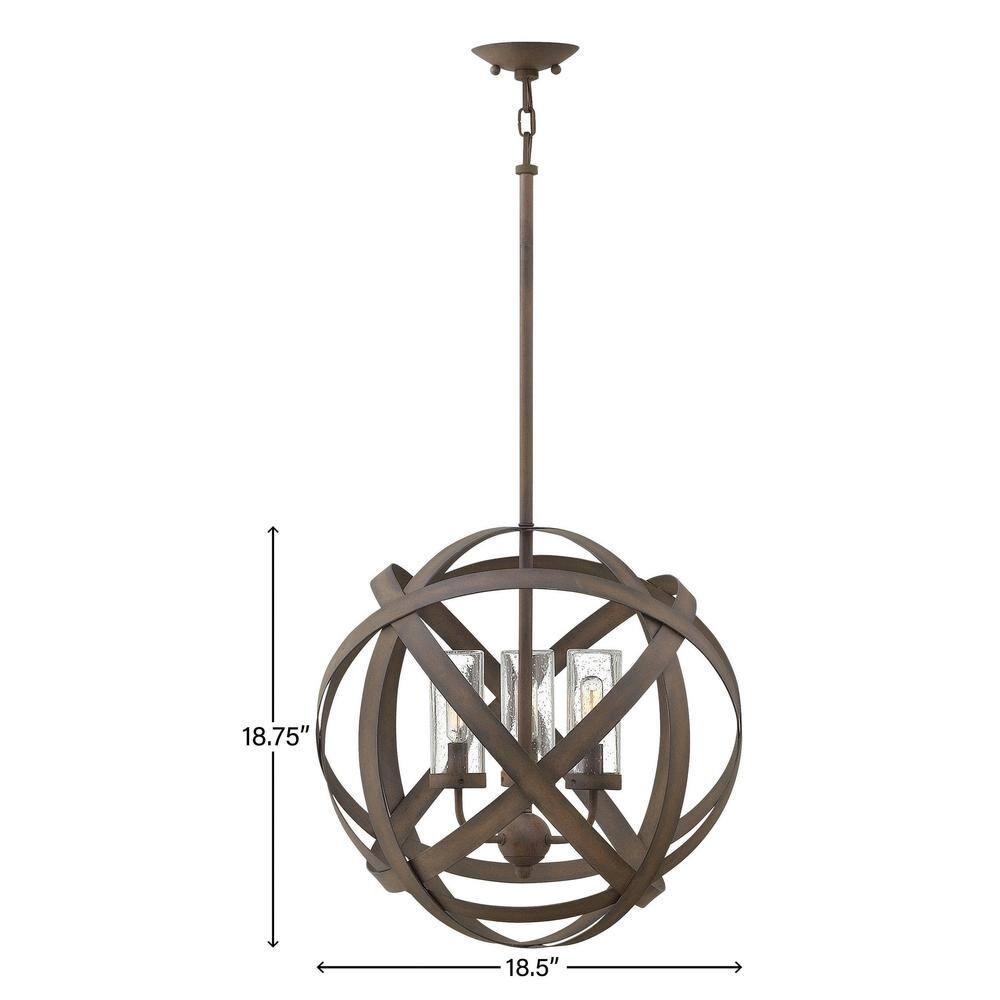 Hinkley Lighting - Carson - 3 Light Medium Outdoor Orb Hanging Lantern in